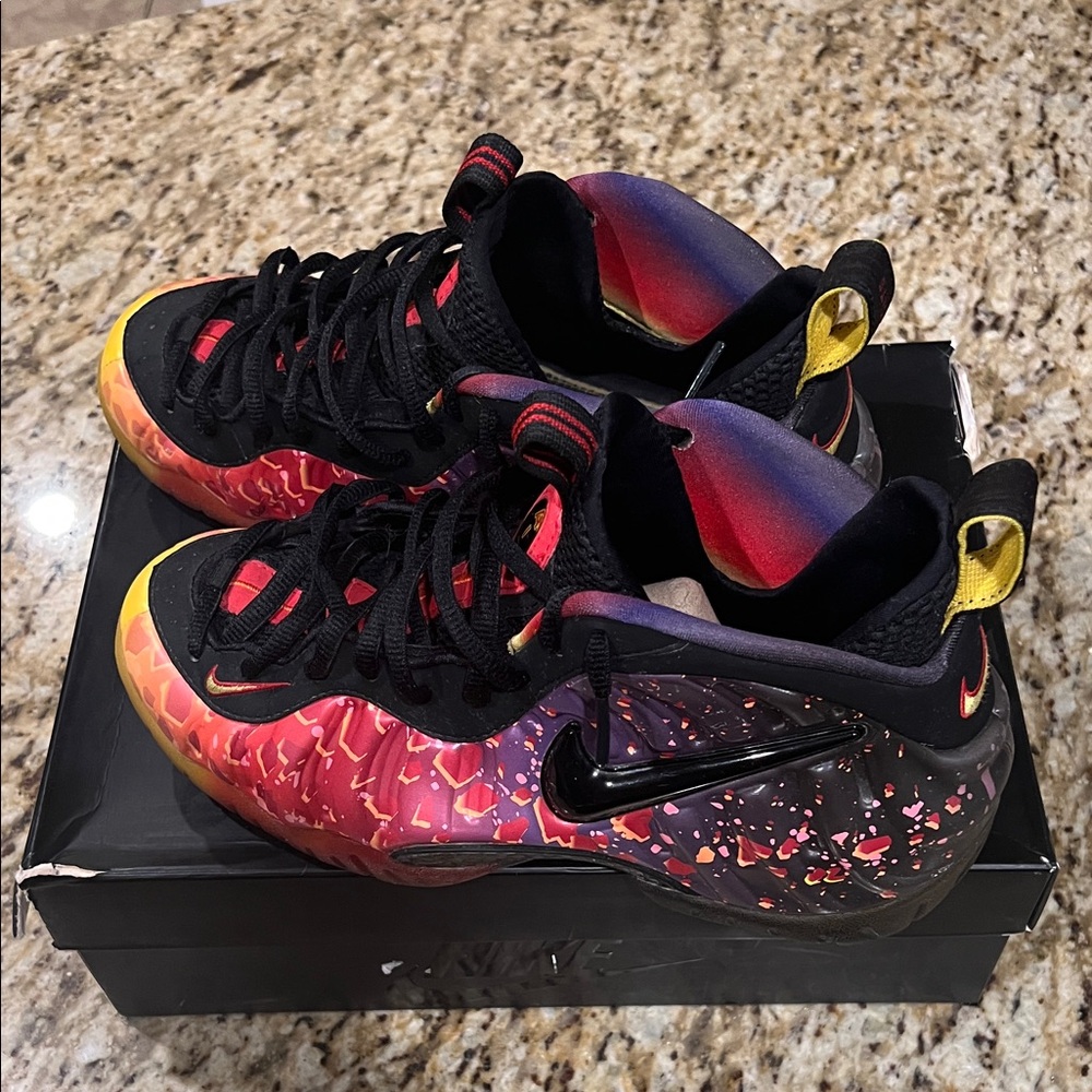 Foamposites asteroids. Vibrant Red and Yellow Sneakers - Picture 2 of 5